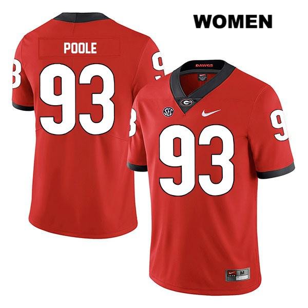 Georgia Bulldogs Women's Antonio Poole #93 NCAA Legend Authentic Red Nike Stitched College Football Jersey YST0656TP